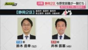 【衆院選注目区】静岡2区…島田市･焼津市･藤枝市などを含む選挙区は中道･前職と自民･前職の与野党一騎打ち