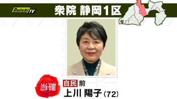 【速報】衆院選･静岡1区･自民前職・上川陽子候補が当選確実