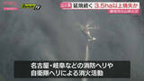 「【藤枝市の山林火災】ヘリが上空から放水も延焼続く 焼失面積は3.5ha以上か（静岡・藤枝市）」の画像1