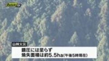 【藤枝市の山林火災】焼失面積が約5.5haに拡大 延焼続く 19日も早朝からヘリなどで消火活動の予定（静岡・藤枝市）