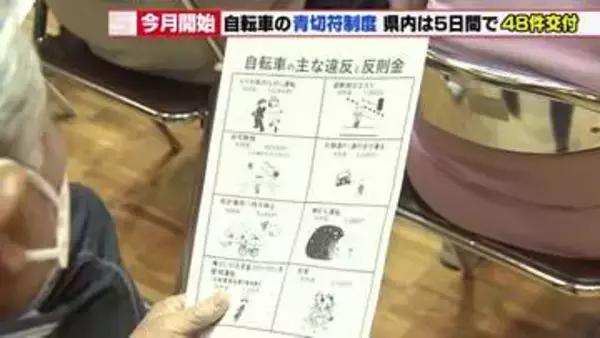 「標識でしっかり止まって」　制度導入から5日間の自転車青切符交付は48件　36件は「一時不停止」