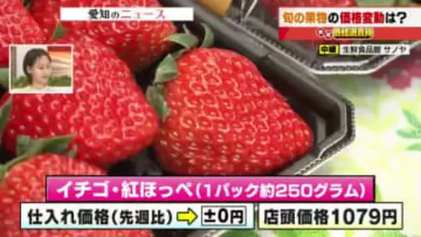 暑さと少雨の影響で小玉傾向の富有柿は仕入れ価格が1個20円値下がり店頭価格194円　このまま推移か