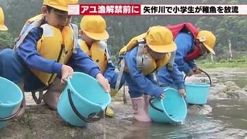 「大きくなって」「おいしく食べたい」豊田市の児童が矢作川でアユの稚魚4000匹を放流　5月に漁解禁へ