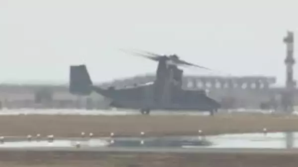 岩国基地にオスプレイ飛来　日米共同訓練「アイアン・フィスト26」　山口・岩国