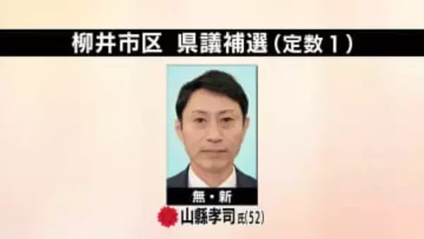 【速報】山口県議会・柳井市選挙区補欠選挙　元柳井市職員の山縣孝司氏（５２）当選