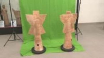 山口県内の古墳で初めて出土「靫形埴輪」の復元品公開