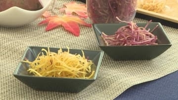 新たな特産品に！サツマイモ使った新菓子お披露目「いっそう食感アップ」よさを生かした“おさつ”と“ようかん”　山口