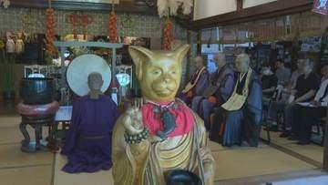 地域で最も遅い盆供養　猫寺で知られる雲林寺「仕事の都合で帰れない」などの声を聞き檀家ではない人の参列も受け付け　山口・萩