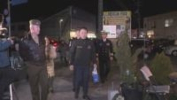 基地のまちで日米合同パトロール　年末年始の事件事故防止　繁華街で注意呼びかけ　山口・岩国