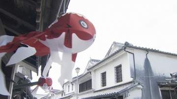 夏の風物詩　白壁の町並みに“柳井金魚ちょうちん”飾りつけ　11日から点灯開始　山口