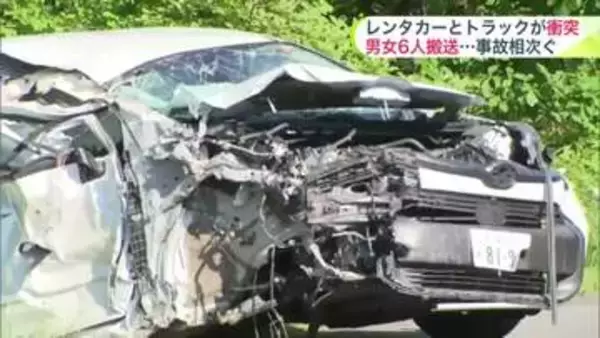 レンタカーがトラックと衝突…乗っていた7歳から70代までの男女6人が搬送…観光地富良野に向かう道路で続く事故…きのうもレンタカー事故で香港から来た50代女性が死亡＜北海道旭川市＞