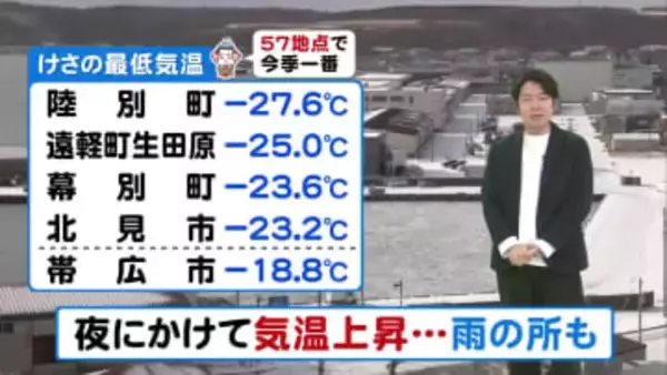 【北海道の天気 7日(水)】陸別町で-27.6℃…冷え込み強まるも夜にかけて気温上昇！着雪停電に注意　３連休は荒天予想も