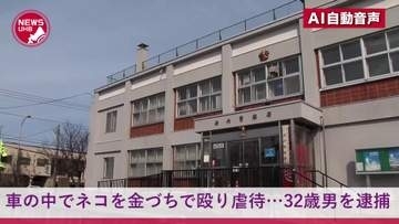 ネコを金づちで殴りつける…"動物虐待"の疑いで不審車両の中にいた32歳会社員の男を逮捕…前足と後ろ足を骨折したネコも…車内にいた複数の猫を警察が保護＜北海道＞
