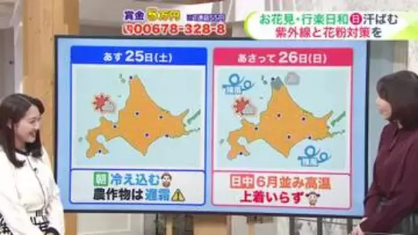 北海道【菅井さんの天気予報 24日(金)】札幌はソメイヨシノが満開へ…週末はお花見・行楽日和！最新10日間予報