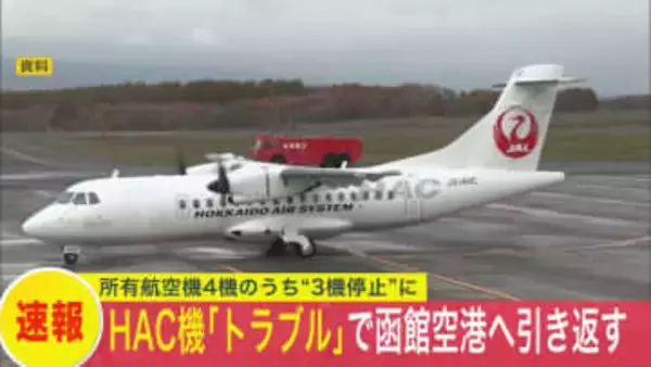 【速報】函館空港発のHAC機“翼不具合”で引き返す…ケガ人なし…相次ぐトラブルで所有4機のうち3機が運用停止に…17日以降の運航に影響が出る見込み〈北海道〉