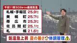 「【北海道の天気 6日(水)】連休最終日は各地で今年一番の暑さ！気温変化大きく体調の管理に注意を！」の画像1