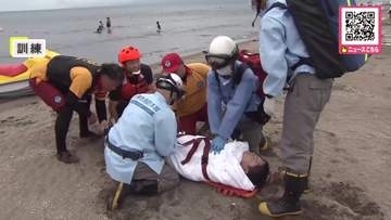 【訓練】海の事故をどう防ぐ？人が溺れた想定で海保の潜水士とライフセーバーの水上バイクが一緒に捜索…待機する救急隊に引き継ぐ連携を確認〈小樽市のドリームビーチで合同訓練を実施〉北海道