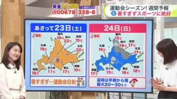 北海道【菅井さんの天気予報 21日(木)】初開催の夜桜イルミネーション！シバザクラの鮮やかピンクが浮かび上がる…週末の最新予報