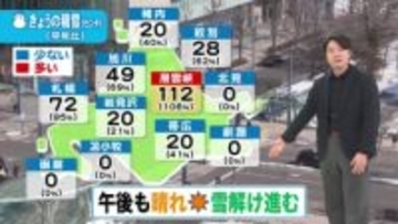 【北海道の天気 25日(水)】午後もお出かけ日和　晴れて雪解け進む！週末は雨や湿り雪　道東は久しぶりに雪かきの所も