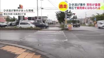 【帯広市でひき逃げ】横断歩道を渡っていた30代男性がはねられ骨折の重傷…はねた車は現場から逃走中…警察はひき逃げ容疑で捜査〈北海道帯広市〉