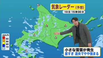 【北海道の天気 10日(火)】小さな雪雲があちこちで発生…午後も変わりやすい天気に！空気ひんやり朝晩はツルツル路面に注意を！