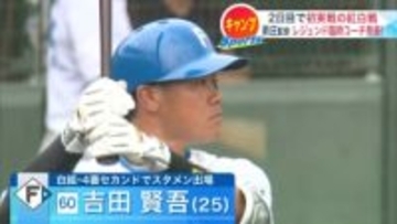 【日本ハム】快音一番は吉田賢吾！矢澤宏太も“DOMIれ！”　日本ハム紅白戦で好スタート、山本昌＆山崎武司を臨時コーチに