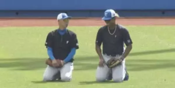 【ファイターズ】球場が沸いた！水谷瞬が打球を後逸し森本コーチと正座！新庄監督も期待の大砲！有薗直輝が1軍合流