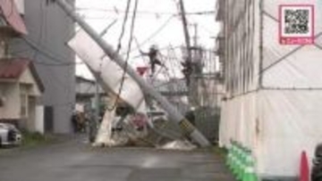 解体工事現場の足場崩落で電柱が傾く…一時840戸停電、ケガ人なし＜北海道旭川市＞