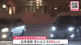 「【最強寒波】北海道を横断中の活発な雪雲_函館市の市電は雪で立ち往生で夜は全線で運休に 札幌市や小樽市などでも吹雪注意＜北海道＞」の画像1