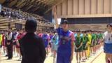 「県高校総体始まる　延岡市のハンドボール競技の会場で開会式」の画像1