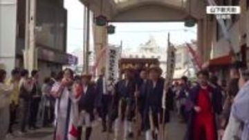 延岡今山大師祭の市中パレード中止　尾車親方などがアーケード街をパレード