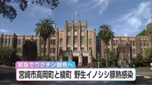 宮崎市高岡町と綾町　新たに野生イノシシ2頭が豚熱感染