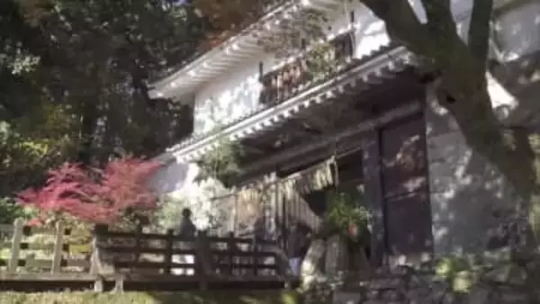 珍しい正月飾りに観光客も注目　日南市飫肥城のしめなわ＆門松飾り付け