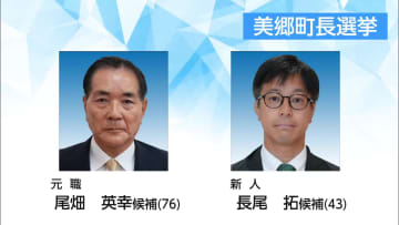 美郷町長選挙告示　元職と新人の2人が立候補