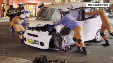 宮崎市の繁華街で交通事故　大型バイクを運転していた25歳男性が死亡