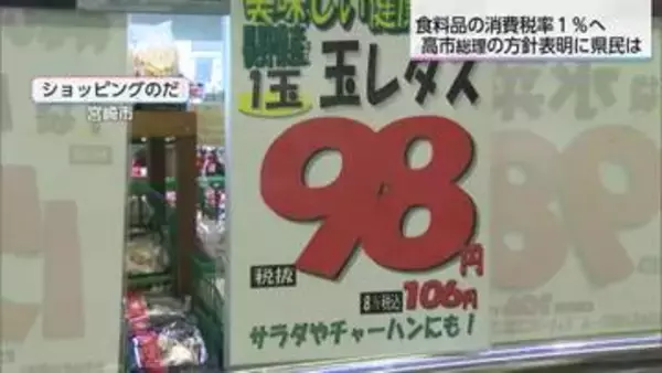 「ありがたい」「財源は」「戻る時が怖い」高市総理の食料品消費税率1％表明に様々な声