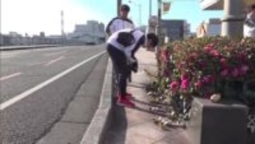 気持ちよく走ってほしい　延岡西日本マラソンを前に道路清掃