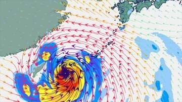 【台風情報】台風９号　非常に強い勢力のまま、11日午前中に先島諸島にかなり接近の見込み　最大瞬間風速70 m　一部の住家が倒壊するおそれもある猛烈な風の予想　【進路予想・雨と風のシミュレーション】