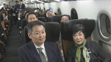 【小池都知事リニアに乗る】「通勤圏になる」小池都知事と山梨・長崎知事がリニア試乗　甲府ー品川は約25分　利便性に期待
