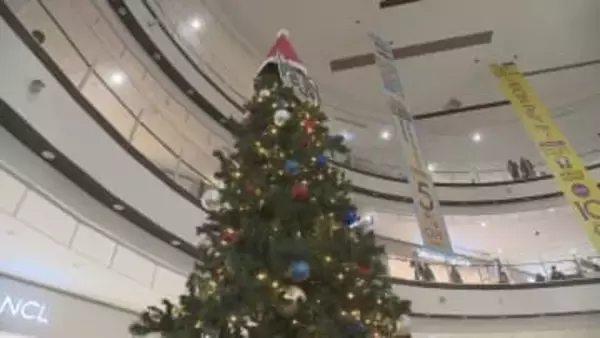 「すごくキレイ」　ショッピングモールに早くもクリスマスツリーが点灯　山梨・イオンモール甲府昭和