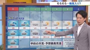 6日は「芒種」雲多く蒸し暑い日に　7日の午後はまとまった雨になるところも　梅雨入りは７日？　米津龍一気象予報士が解説　山梨