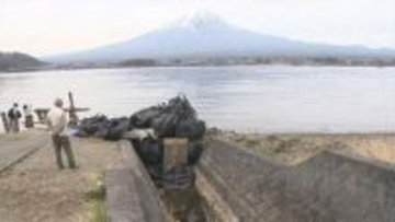 「ほとんど水がない」急きょポンプを設置　田んぼに使う水をくみあげ　水位は基準値のマイナス4ｍあまり　山梨・河口湖