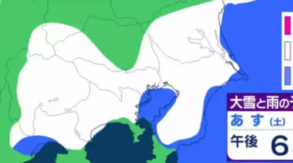 【大雪情報】東京23区でも積雪となる所が　関東甲信は強い寒気が流れ込む見込み　平地や伊豆諸島でも大雪となる所が　警報級の可能性も　【いつ・どこで？大雪と雨のシミュレーション】