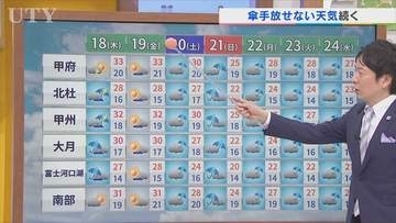 18日は明け方までの雨がやんでも午後の天気急変に注意　以降傘が手放せない天気続く　米津龍一気象予報士が解説　山梨