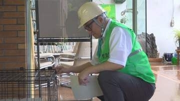 6月26日に震度6弱観測の富士河口湖町　気象台調査班が現地調査　震度計や被害状況を確認　山梨