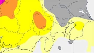 【気象情報】西日本や東日本　21日夜にかけ　落雷や竜巻などの激しい突風、急な強い雨に注意　【雨と風のシミュレーション・発雷確率】