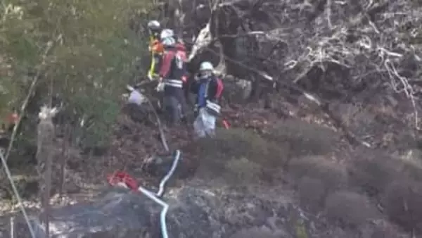 落ち葉を燃やしていた火が山林に燃え移る　立木など1000平方メートルを焼失　84歳の男性がけが　山梨・甲州市