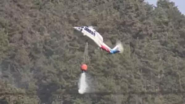 【LIVE画像あり】「夜中、寝れなくて困る」　山林火災　大月市側に延焼が広がる　6日目も鎮圧のめどは立たず　山梨・扇山