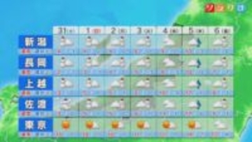 31日(土)も各地で雪が降りやすい状態が続きそう、各エリアの天気は？【これからの天気(1月30日18時40分現在)｜新潟】