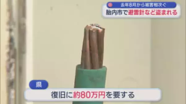 胎内市のダム施設で避雷針と避雷導線が盗まれる、警察は窃盗事件として捜査【新潟】